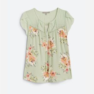 Mint green floral top
